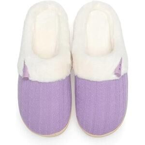 New NineCiFun Womens Size 10 Purple Slip On Fuzzy Memory Foam House Slippers